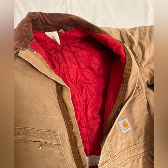 CARHARTT Men's Insulated Coveralls Sz 44 Brown Made in USA - Picture 7 of 16